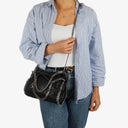 Stella McCartney Falabella Mini Tote Black Vegan Shaggy Deer Fold Over Bag
