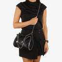 Stella McCartney Falabella Mini Tote Black Vegan Shaggy Deer Fold Over Bag