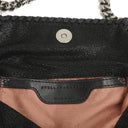 Stella McCartney Falabella Mini Tote Black Vegan Shaggy Deer Fold Over Bag