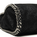 Stella McCartney Falabella Mini Tote Black Vegan Shaggy Deer Fold Over Bag