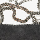 Stella McCartney Falabella Mini Tote Black Vegan Shaggy Deer Fold Over Bag