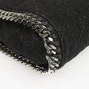 Stella McCartney Falabella Mini Tote Black Vegan Shaggy Deer Fold Over Bag