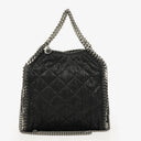 Stella McCartney Falabella Mini Tote Black Vegan Shaggy Deer Fold Over Bag