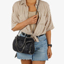Stella McCartney Falabella Mini Tote Dark Navy Vegan Shaggy Deer Fold Over Bag