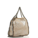 Stella McCartney Falabella Mini Tote Gold Shiny Vegan Shaggy Deer Fold Over Bag