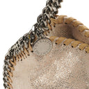 Stella McCartney Falabella Mini Tote Gold Shiny Vegan Shaggy Deer Fold Over Bag