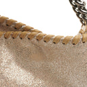 Stella McCartney Falabella Mini Tote Gold Shiny Vegan Shaggy Deer Fold Over Bag