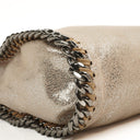 Stella McCartney Falabella Mini Tote Gold Shiny Vegan Shaggy Deer Fold Over Bag
