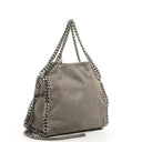 Stella McCartney Falabella Mini Tote Steel Grey Vegan Shaggy Deer Fold Over Bag