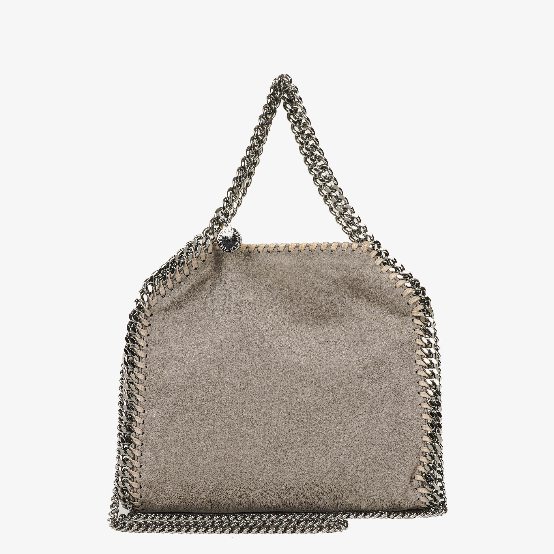 Stella McCartney Falabella Mini Tote Steel Grey Vegan Shaggy Deer Fold Over Bag