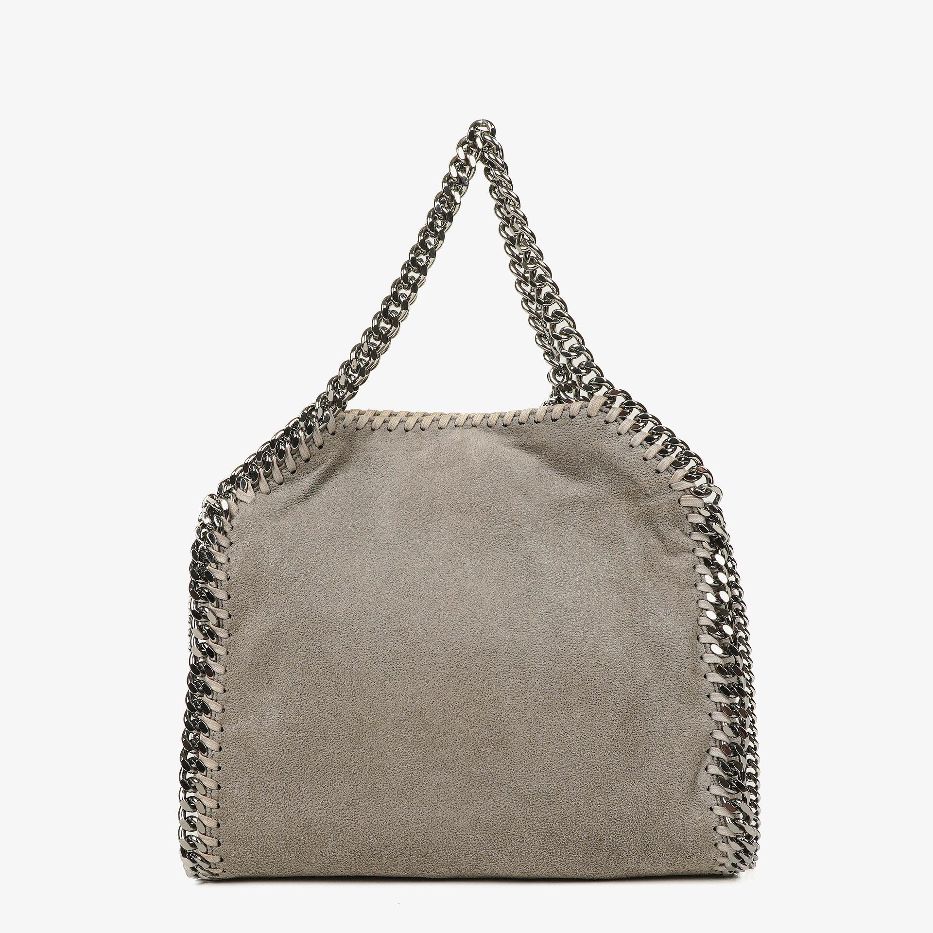 Stella McCartney Falabella Mini Tote Steel Grey Vegan Shaggy Deer Fold Over Bag