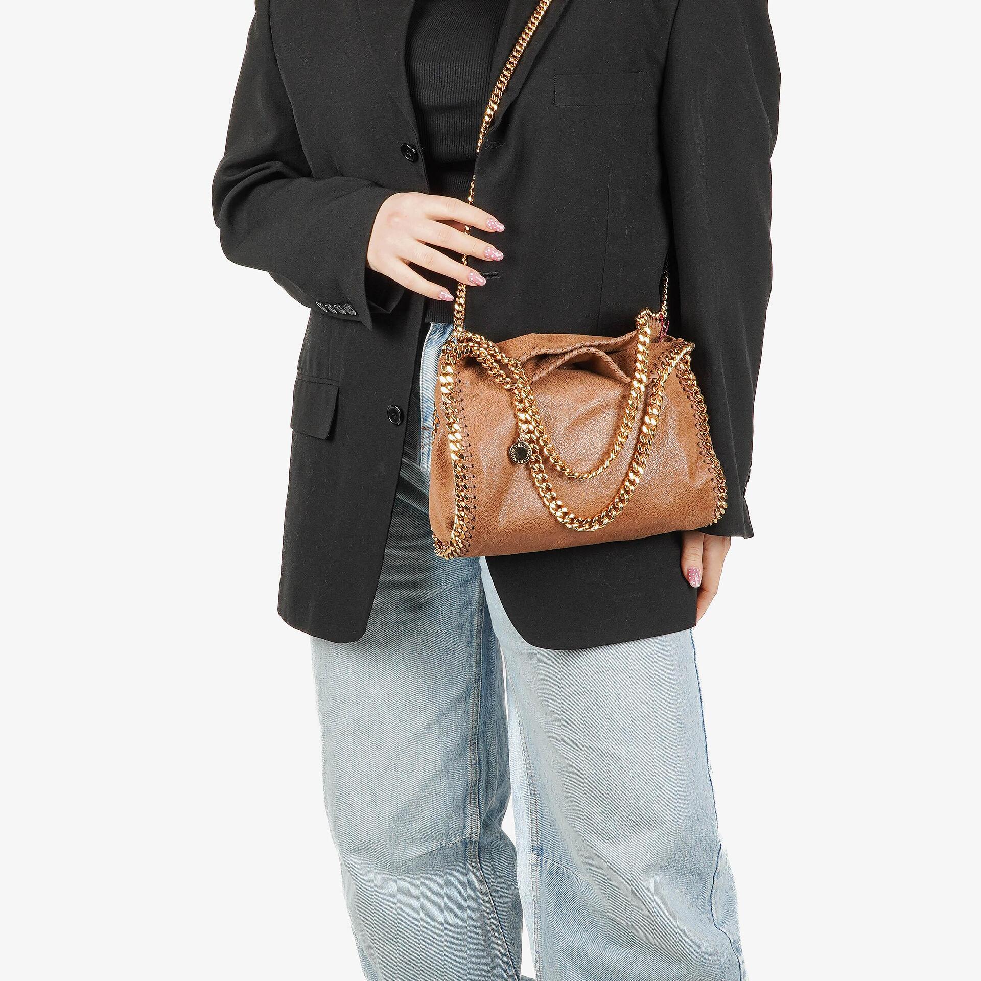 Stella McCartney Falabella Mini Tote Vegan Shaggy Deer Fold Over Bag