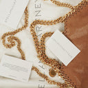 Stella McCartney Falabella Mini Tote Vegan Shaggy Deer Fold Over Bag