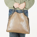 Stella McCartney Falabella Pearl Tote Vegan Shaggy Deer Fold Over Bag