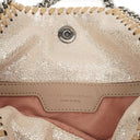 Stella McCartney Falabella Tiny Tote Gold Shiny Vegan Shaggy Deer
