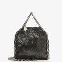 Stella McCartney Falabella Tiny Tote Rhutenium Chamois Shiny Dotted Vegan Shaggy Deer