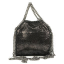 Stella McCartney Falabella Tiny Tote Rhutenium Chamois Shiny Dotted Vegan Shaggy Deer