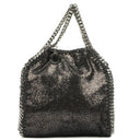 Stella McCartney Falabella Tiny Tote Rhutenium Chamois Shiny Dotted Vegan Shaggy Deer