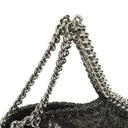 Stella McCartney Falabella Tiny Tote Rhutenium Chamois Shiny Dotted Vegan Shaggy Deer
