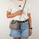 Stella McCartney Falabella Tiny Tote Steel Grey Vegan Shaggy Deer
