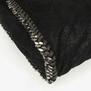 Stella McCartney Falabella Tote Black Vegan Shaggy Deer Fold Over Bag