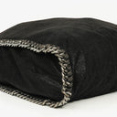 Stella McCartney Falabella Tote Black Vegan Shaggy Deer Fold Over Bag