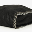 Stella McCartney Falabella Tote Black Vegan Shaggy Deer Fold Over Bag
