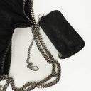 Stella McCartney Falabella Tote Black Vegan Shaggy Deer Fold Over Bag