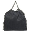Stella McCartney Falabella Tote Dark Navy Vegan Shaggy Deer Fold Over Bag