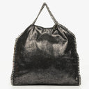 Stella McCartney Falabella Tote Rhutenium Chamois Shiny Dotted Vegan Shaggy Deer