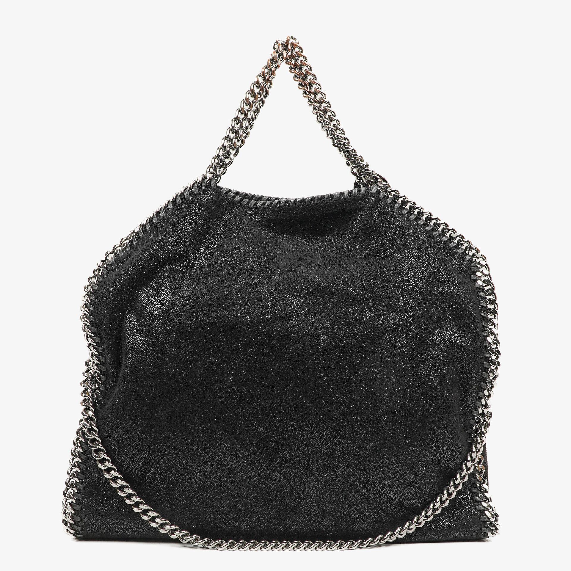 Stella McCartney Lady Tote Falabella Black Vegan Shaggy Deer Fold Over Bag