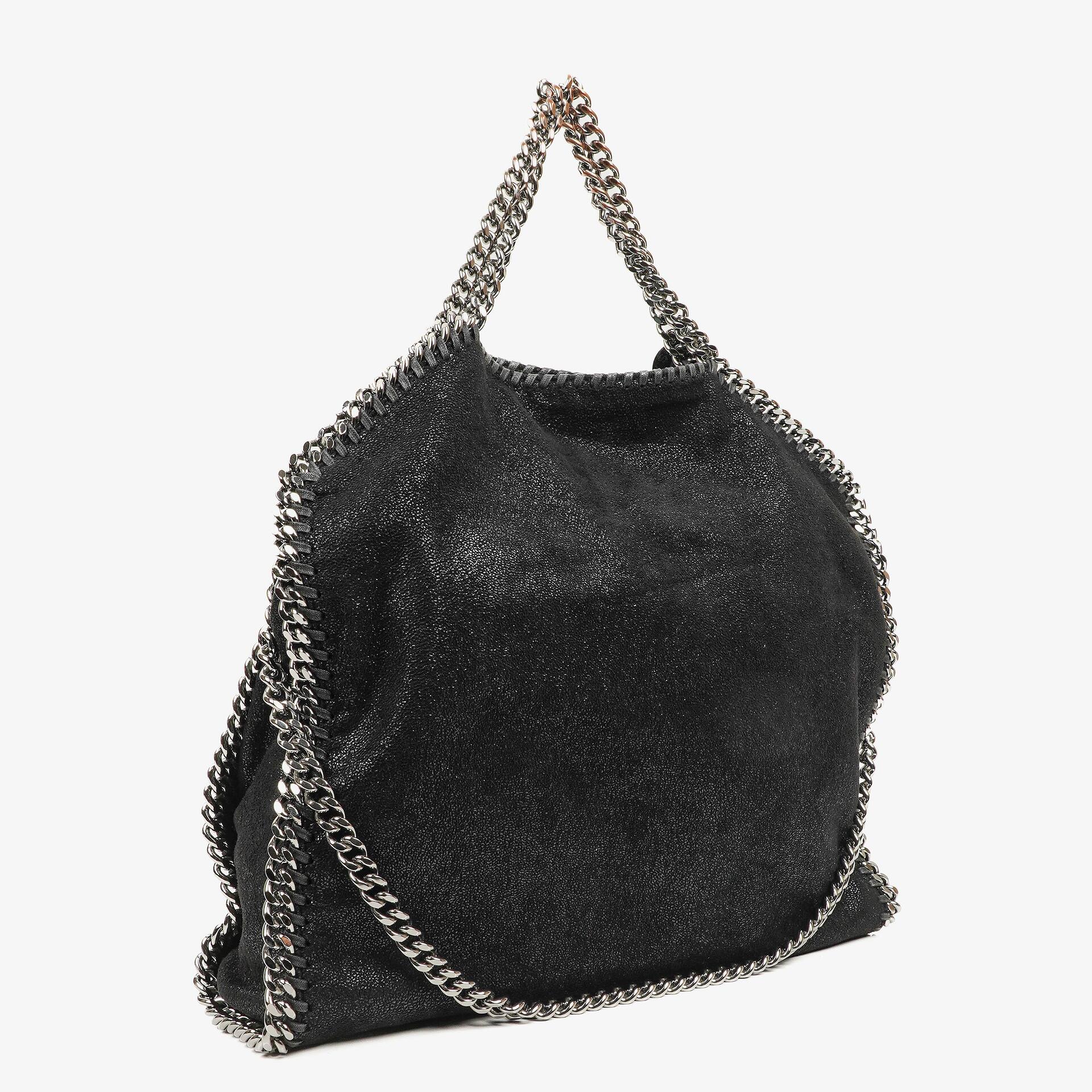 Stella McCartney Lady Tote Falabella Black Vegan Shaggy Deer Fold Over Bag