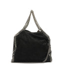 Stella McCartney Mini Tote Falabella Black Vegan Shaggy Deer Fold Over Bag
