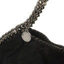 Stella McCartney Mini Tote Falabella Black Vegan Shaggy Deer Fold Over Bag