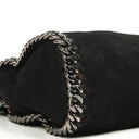 Stella McCartney Mini Tote Falabella Black Vegan Shaggy Deer Fold Over Bag