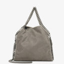 Stella McCartney Mini Tote Falabella Steel Grey Vegan Shaggy Deer Fold Over Bag