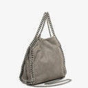 Stella McCartney Mini Tote Falabella Steel Grey Vegan Shaggy Deer Fold Over Bag