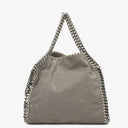 Stella McCartney Mini Tote Falabella Steel Grey Vegan Shaggy Deer Fold Over Bag