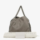 Stella McCartney Mini Tote Falabella Steel Grey Vegan Shaggy Deer Fold Over Bag