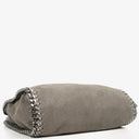 Stella McCartney Mini Tote Falabella Steel Grey Vegan Shaggy Deer Fold Over Bag