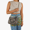 Stella McCartney Mini Tote Falabella Steel Grey Vegan Shaggy Deer Fold Over Bag