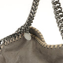 Stella McCartney Mini Tote Falabella Steel Grey Vegan Shaggy Deer Fold Over Bag
