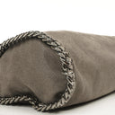 Stella McCartney Mini Tote Falabella Steel Grey Vegan Shaggy Deer Fold Over Bag
