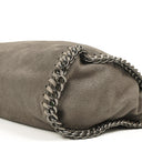 Stella McCartney Mini Tote Falabella Steel Grey Vegan Shaggy Deer Fold Over Bag