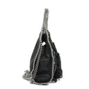Stella McCartney Tiny Falabella Black Vegan Shaggy Deer Studded Fringe Tote Bag