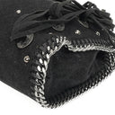 Stella McCartney Tiny Falabella Black Vegan Shaggy Deer Studded Fringe Tote Bag