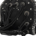 Stella McCartney Tiny Falabella Black Vegan Shaggy Deer Studded Fringe Tote Bag