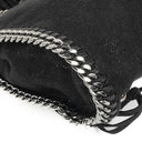 Stella McCartney Tiny Falabella Black Vegan Shaggy Deer Studded Fringe Tote Bag