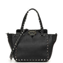 Valentino Garavani Mini Rockstud Leather Tote Bag Black