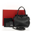 Valentino Garavani Mini Rockstud Leather Tote Bag Black